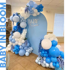 QENWWENG gender reveal backdrop sign enhances party photography with warm, natural wood texture.