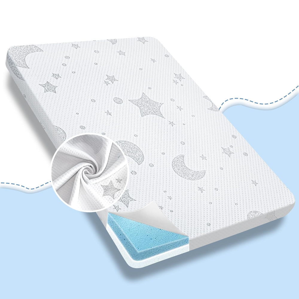 QHUCBAEG pack and play mattress 38x26 provides a compact travel sleep surface.