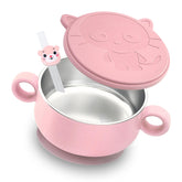 qianliyer SP-04Pink double-layer bowl for mess-free meals