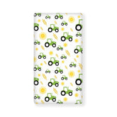 QINBEIDU green tractor farm pattern crib sheet with cozy, breathable fabric.