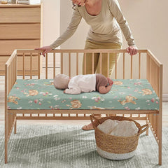 QINBEIDU soft polyester crib sheet offers breathable comfort for baby