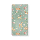 QINBEIDU Woodland Fawn fitted crib sheet with fully elastic edges for secure coverage