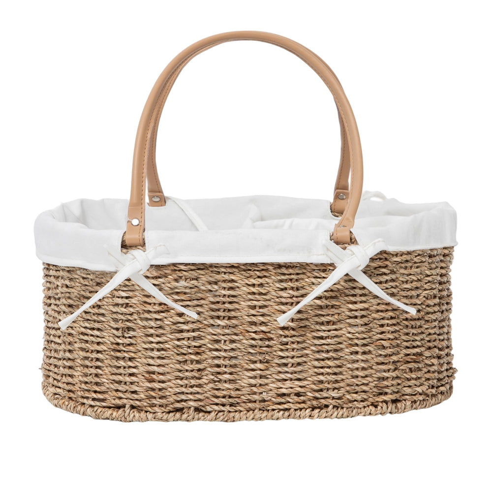 QINGTUHOME handwoven diaper caddy with detachable lining for organized baby care