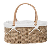QINGTUHOME handwoven diaper caddy with detachable lining for organized baby care