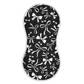 Qinllo muslin burp cloth with ribbon bow offers soft comfort and protection.