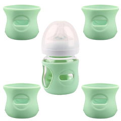 QinSuiKai green silicone sleeve for Avent 4oz bottle enhances grip and protection