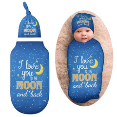 Qiohoey I Love You to the Moon and Back swaddle blanket for cozy newborn warmth