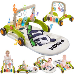 QLRR Baby Play Gym Panda Upgraded with engaging sensory mat and grow-with-baby features