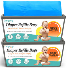 Qltytoy diaper pail refill with odor-lock seals for Genie compatibility, trapping odors.