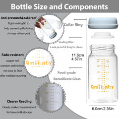 Qmibaby bottle with leak-proof sealing ring shown for secure travel