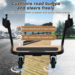 Qnemaei Stroller Board for Vista V3 back attachment supports riders up to 55 pounds.