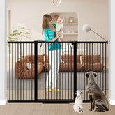 Qonimm 40.5 inch tall baby gate blocks wide openings safely on stairs and doors