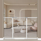 Qonimm 40-55 inch extra tall gate installed at a stair opening for tall height safety.