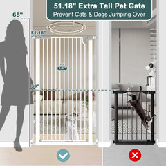 Qonimm adjustable width cat gate from 29.6 to 56.3 inches fits stairs and doorways