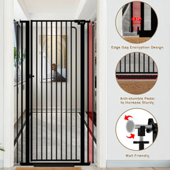 Qonimm automatic-closing 180-degree design demonstrated at a doorway for easy passage.