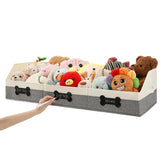 Qozary large dog toy basket with collapsible frame keeps toys organized.