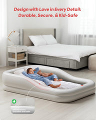 QPAU 3-sided safety bumpers provide secure sleep during hotel stays