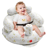 QPAU inflatable baby seat with flowers design; portable feeding and play space for babies.