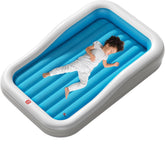 QPAU Inflatable toddler bed with 3-sided bumpers for safer sleep on the go