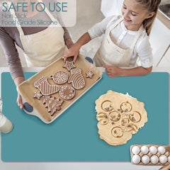 QPIX DIGITAL baking nonstick mat provides a reusable non-stick surface.