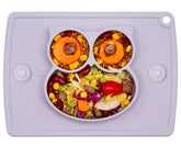 Qshare Toddler Plate with strong suction adheres to surfaces for tidy meals