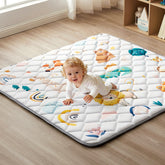 QUAFRET Baby Play Mat 43x43 inch provides soft comfort for tummy time and play.