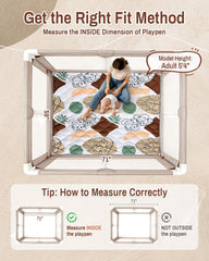 QUAFRET Play Mat with non-slip base for stable crawling