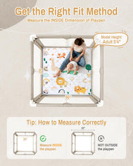 QUAFRET Baby Play Mat non-slip base keeps baby stable on floors