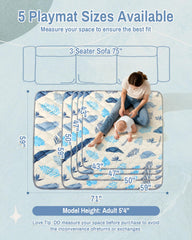 QUAFRET play mat features soft cosmic-material for gentle tummy time.