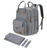 Qualyphant diaper bag showing expandable zipper for twins on the go