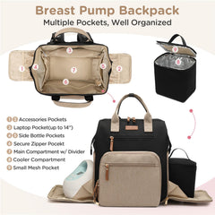 Qualyphant diaper backpack with 14 pockets for organized baby gear
