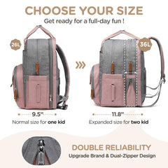Qualyphant dual-compartment design keeps items organized for two kids