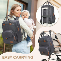Qualyphant twin diaper bag insulated bottle holders and side pockets