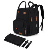Qualyphant twin diaper bag front view shows spacious capacity for two kids.