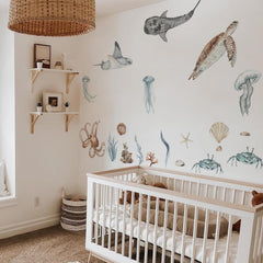 QUCHENG Ocean wall decals shark adds action-ready decor for playroom walls.