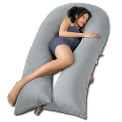 Queen Rose 65-inch U-shaped pillow delivers full-body support for comfortable sleep.