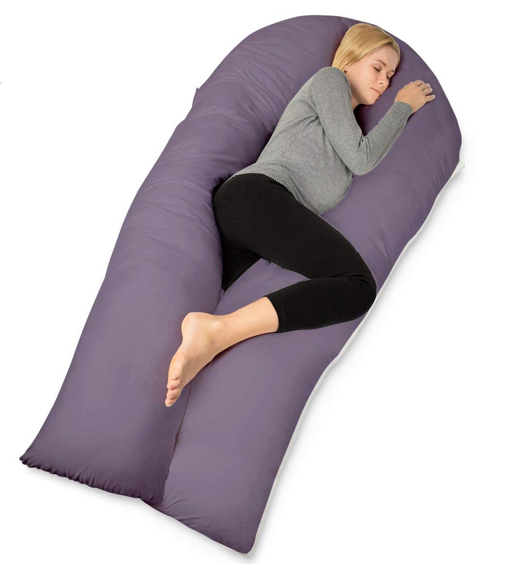 Queen Rose extra-long U-shaped pillow for full-body sleep support.
