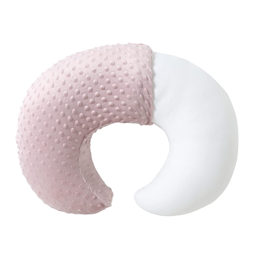 Queness Baby nursing pillow with sepia rose cover for cozy feeding sessions.