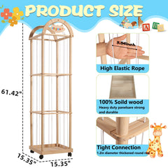 Quewoll dual-wheel locking system demonstrates stable, easy-to-move plush storage