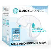 QuickChange overnight wrap front view demonstrates discreet protection for men