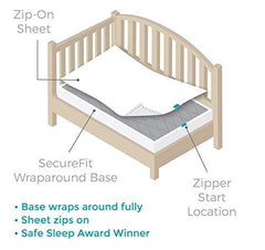 QuickZip zip-on sheet in use, effortless on/off during nighttime changes.