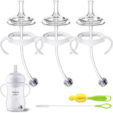 Qunland plastic-free straw cup conversion kit on Philips Avent Natural bottle for easy weaning.