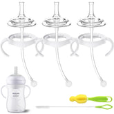 Qunland straw cup kit with soft nipples for gentle bottle-to-cup transitions