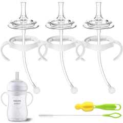 Qunland straw cup kit with soft nipples for gentle bottle-to-cup transitions