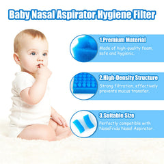 Qunlions life latex-free sponges, replaceable for gentle nasal suction.