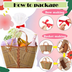 Quzzil green bamboo gift basket woven shows durable craftsmanship and style.