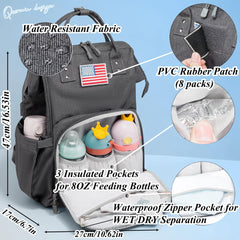 QWREOIA insulated pocket keeps bottles warm or cold on trips.