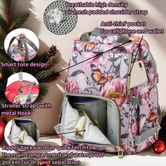 QWREOIA diaper bag stroller straps for hands-free carry
