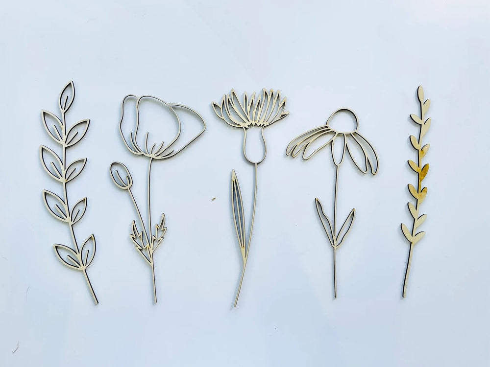 QWTOWFM wooden wildflowers wall decal for nursery adds natural charm and eco-friendly decor.