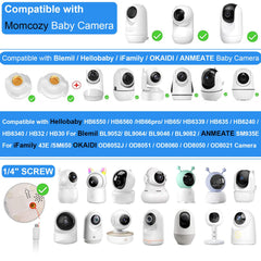Qwwia mount with HB66 in crib view, 360-degree adjustment for optimal camera angle